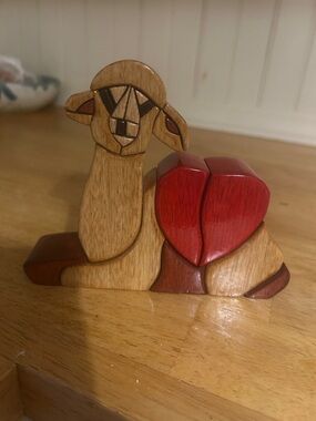 Wooden Llama Figurine